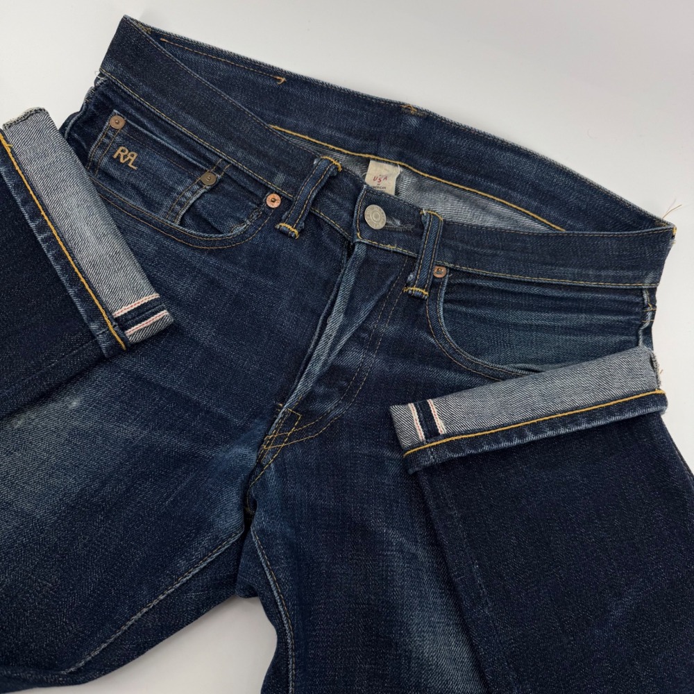RRL‎ Double RL VTG Jeans Men 28x30 Selvedge Denim Dark Wash American Woven Slim